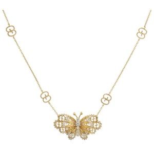 18k White Gold Le Marché des Merveilles Butterfly Necklace With Diamonds.